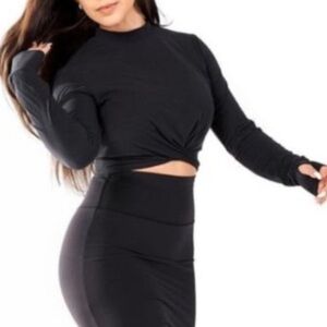 BuffBunny Knotty & Nice Twist Front Long Sleeve Top